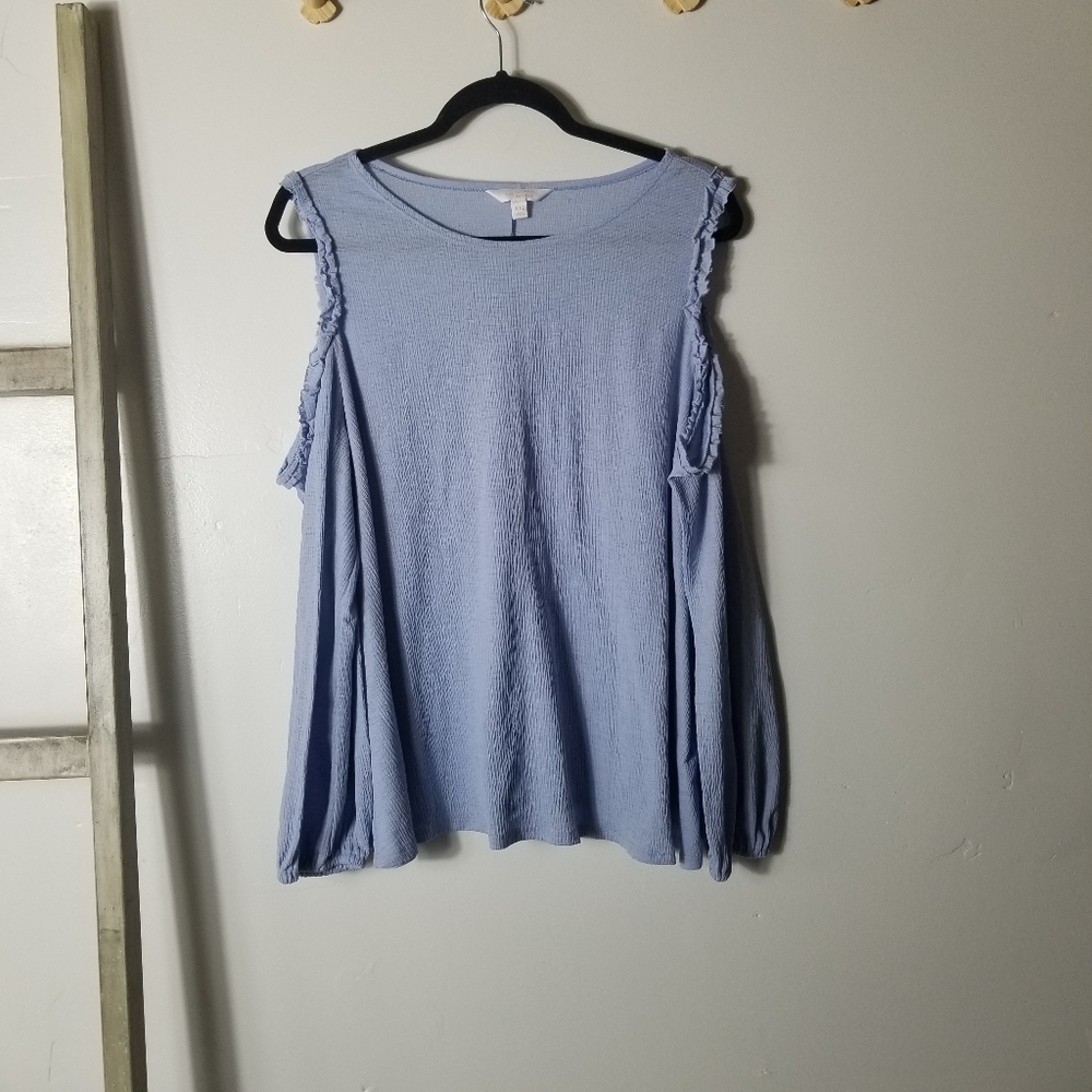 LC LAUREN CONRAD COLD SHOULDER BLOUSE SIZE XXL